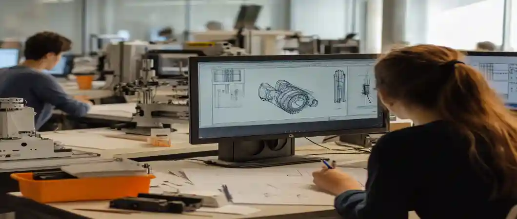 3D CAD modeling for mechanical engineering design of industrial components and assemblies