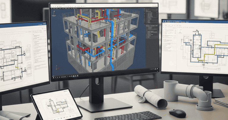 BIM MEP solutions integrating mechanical, electrical, and plumbing systems for coordinated building design